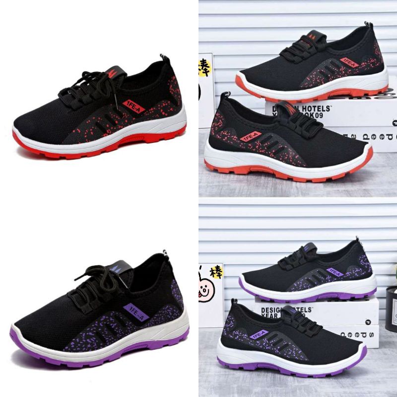 READY STOCK Snole Women's Sneaker Sports Flat Shoes Kasut Sukan Wanita Walking Running【G6】