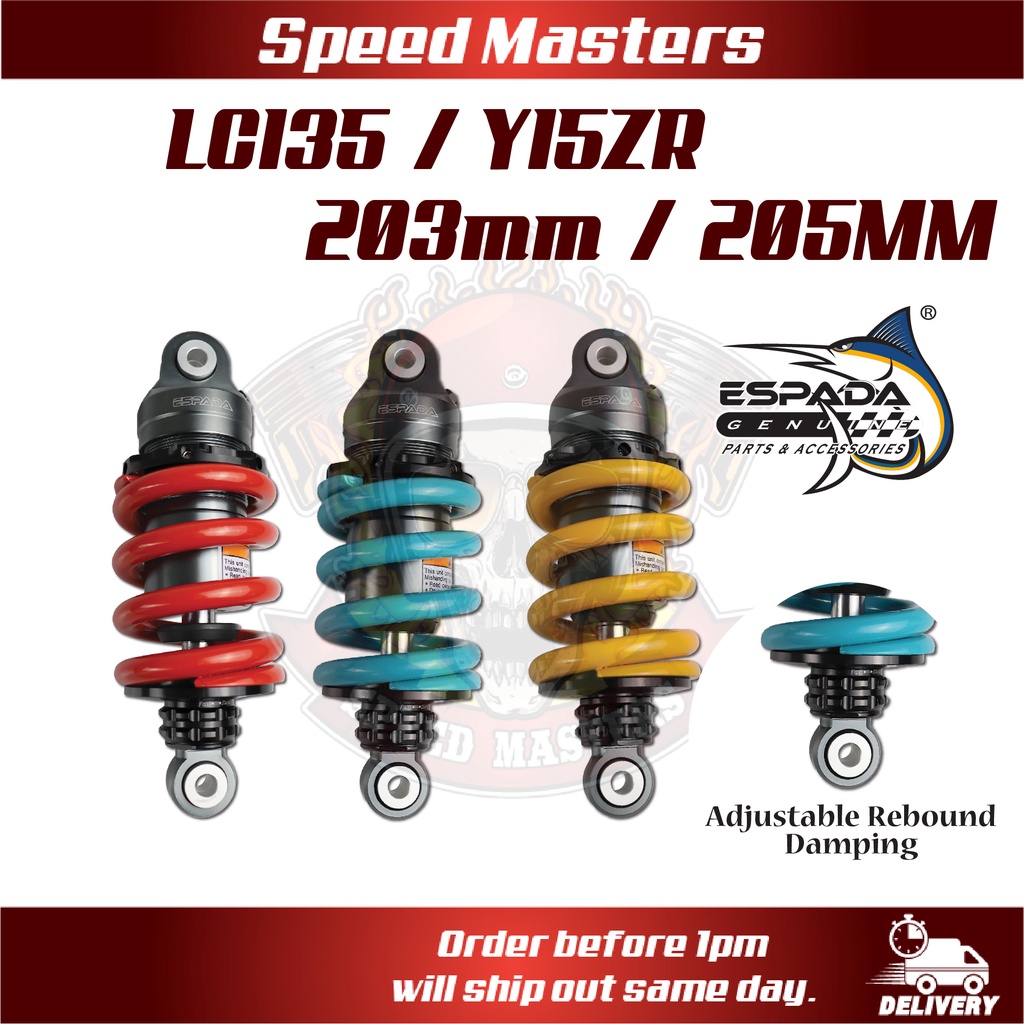 Speed Master Monoshock adjustable rebound damping 205mm Y15ZR 203MM