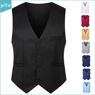Men's Suit Vest Formal Business Casual Slim Fit Waistcoat - 8 Colors