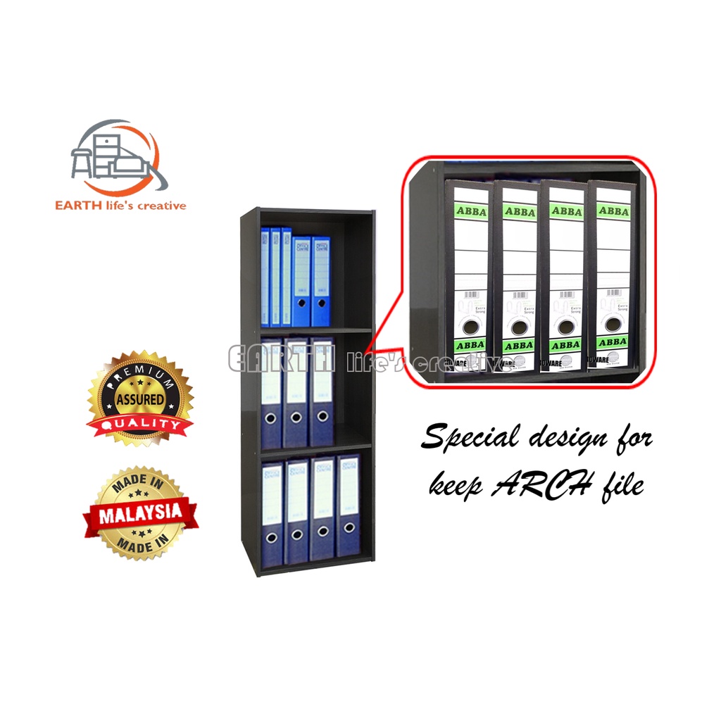 EARTH 3 Tiers Multi Purpose File Storage Color Box