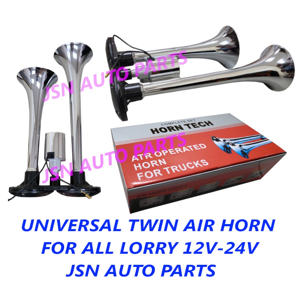 UNIVERSAL TWIN AIR HORN DOUBLE HORN 12V24V LORRY TRUCK BUS USE ISUZU
