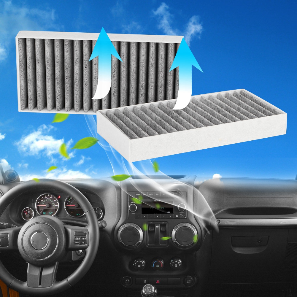 2pcs Car Cabin Air Filter 55111302aa 68233626aa For Jeep Wrangler