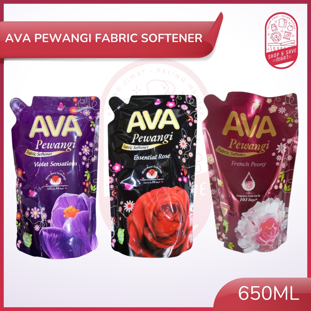 Ava Pewangi Fabric Softener Refill Pack Various 650ml Laundry