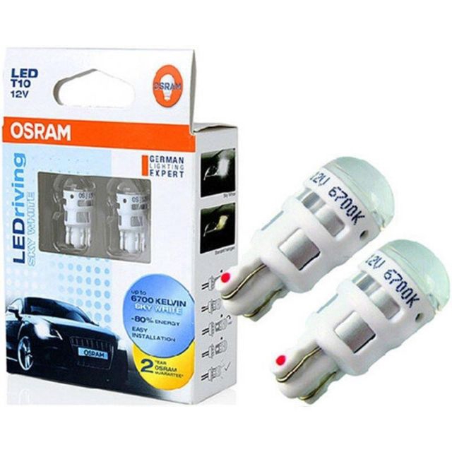 Osram LED T10 12V 1W Sky White 6000k or 6700K OEM Bulbs License Plate Lights