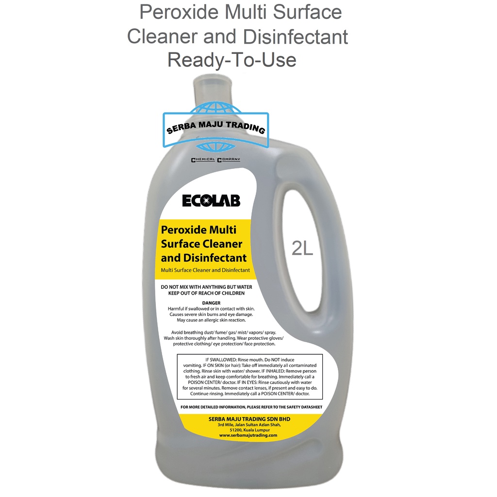 Ecolab Ready To Use Peroxide Multi Surface Cleaner And Disinfectant 2l Ecolab Ecolab 8591