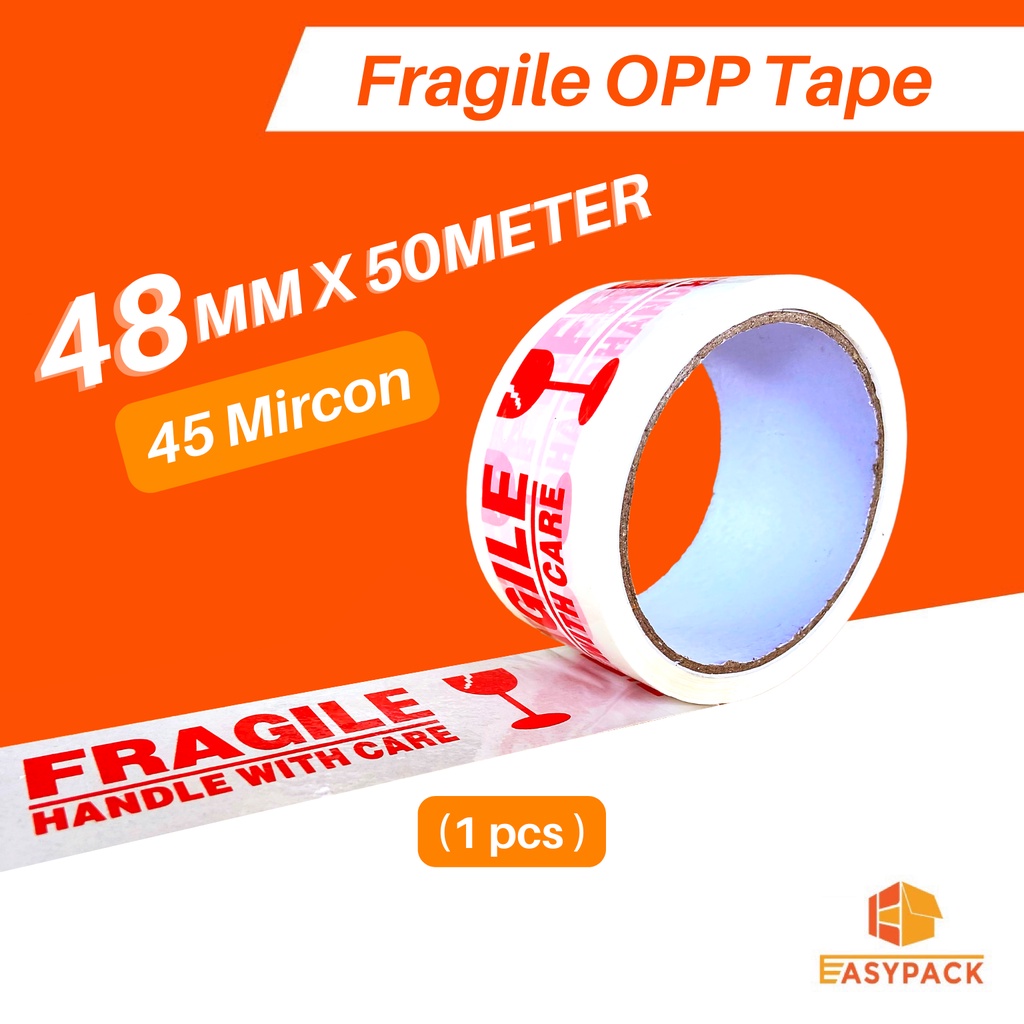 EASYPACK Fragile OPP Tape 45mic x 48mm x 50M (1PCS) Shopee Malaysia