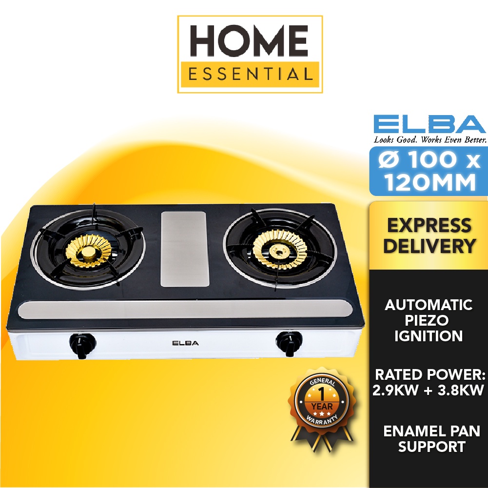 Elba 2 Burners Table Gas Stove EGSM6992SS Automatic Piezo Ignition