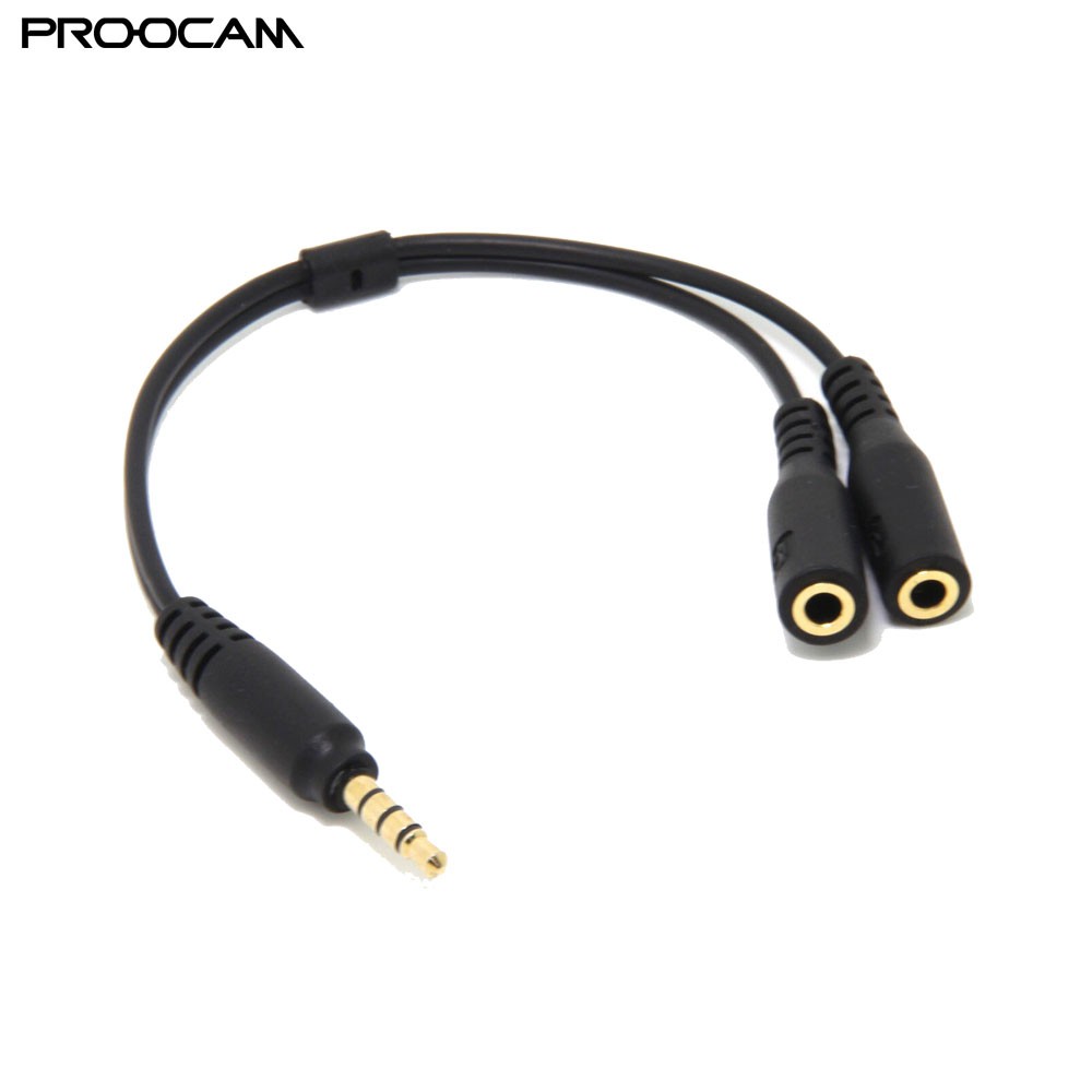 Proocam CC-SP1 Adapter 3.5mm TRRS Jack Cellphone to Microphone and ...