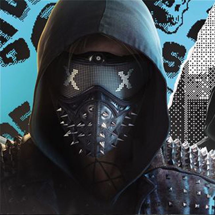 Bhm Rivet Face Mask Watch Dogs Masks Face Mask Prop For Halloween Punk Devil Cosplay Game Party Toys Hiphop Dance Shopee Malaysia - watchdogs bandana roblox