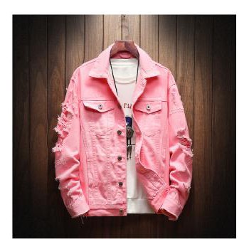 pink denim jacket mens
