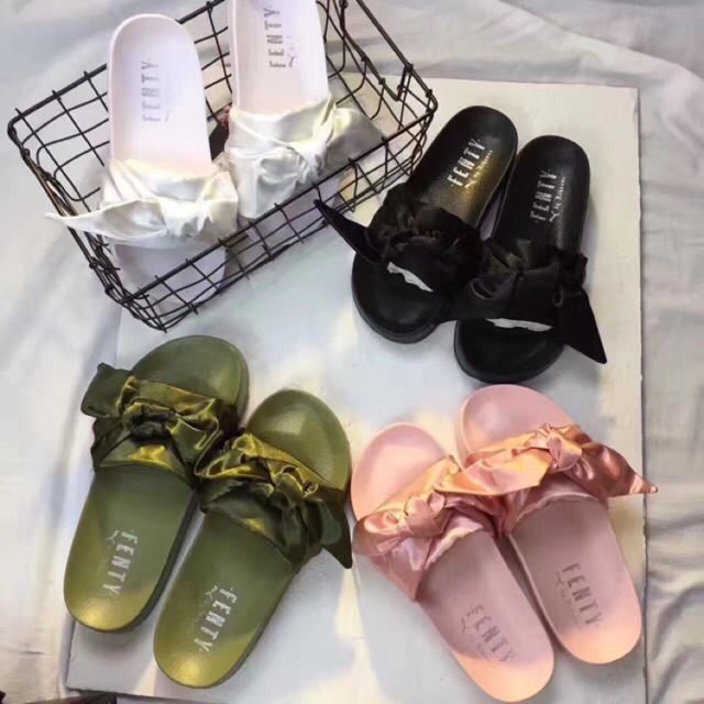 fenty slides with bow