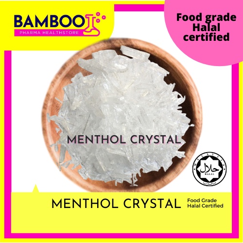 BAMBOO MENTHOL CRYSTAL (FOOD GRADE/CANDIES/MINYAK ANGIN/COSMETICS/BALM/TOOTHPASTE/SHAMPOO/CREAM/LOTION) 10G 50G 100G