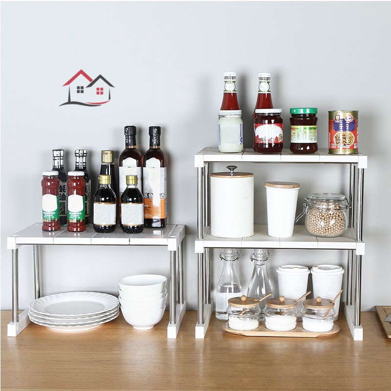 Hyp Kitchen Cabinet Counter Shelf Organizer Expandable Stackable