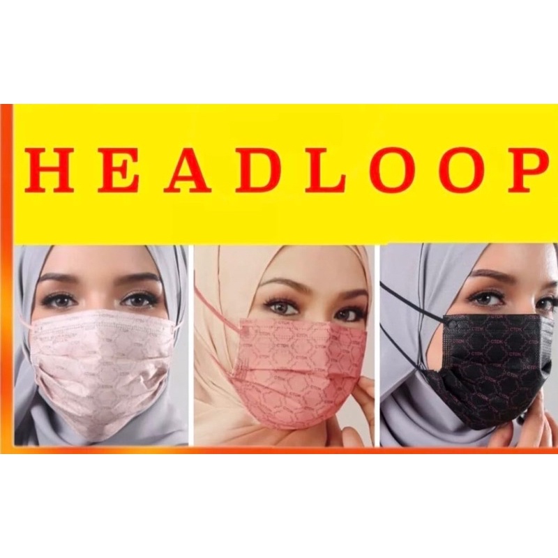 Ready Stock Kf Face Mask Headloop Tudung Pelitup Muka Hijab