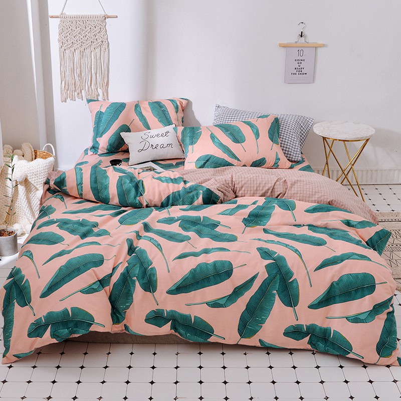 Plantains Vintage Style Bedding Cotton Duvet Cover Set Pillowcase