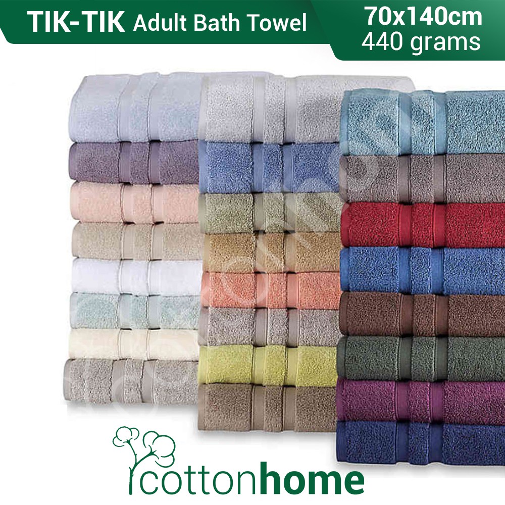 TIK TIK Towel: Adult size Bath Towel: 440 Grams: 100% Natural Cotton / READY STOCK / Fast Shipping / Comfortable