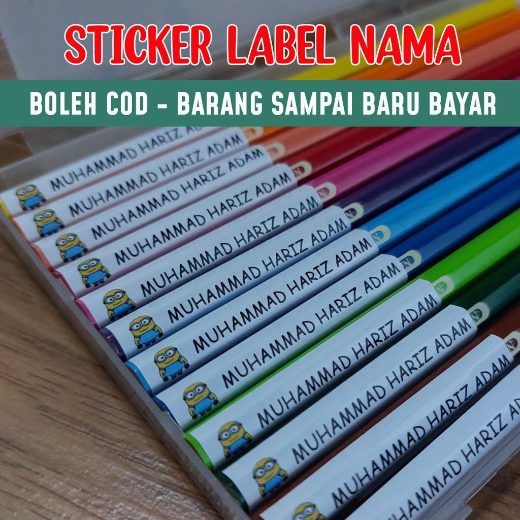 Sticker Nama Label Anak Sekolah Saiz 1cm x 5cm