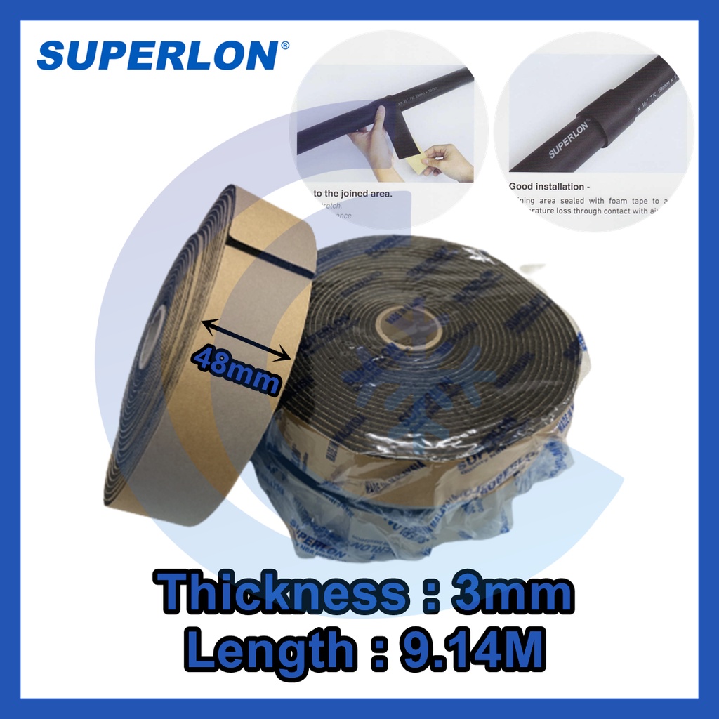 SUPERLON Insulation Tape Superlon Tape 48mm x 3mm x 9.14M Self Adhesive