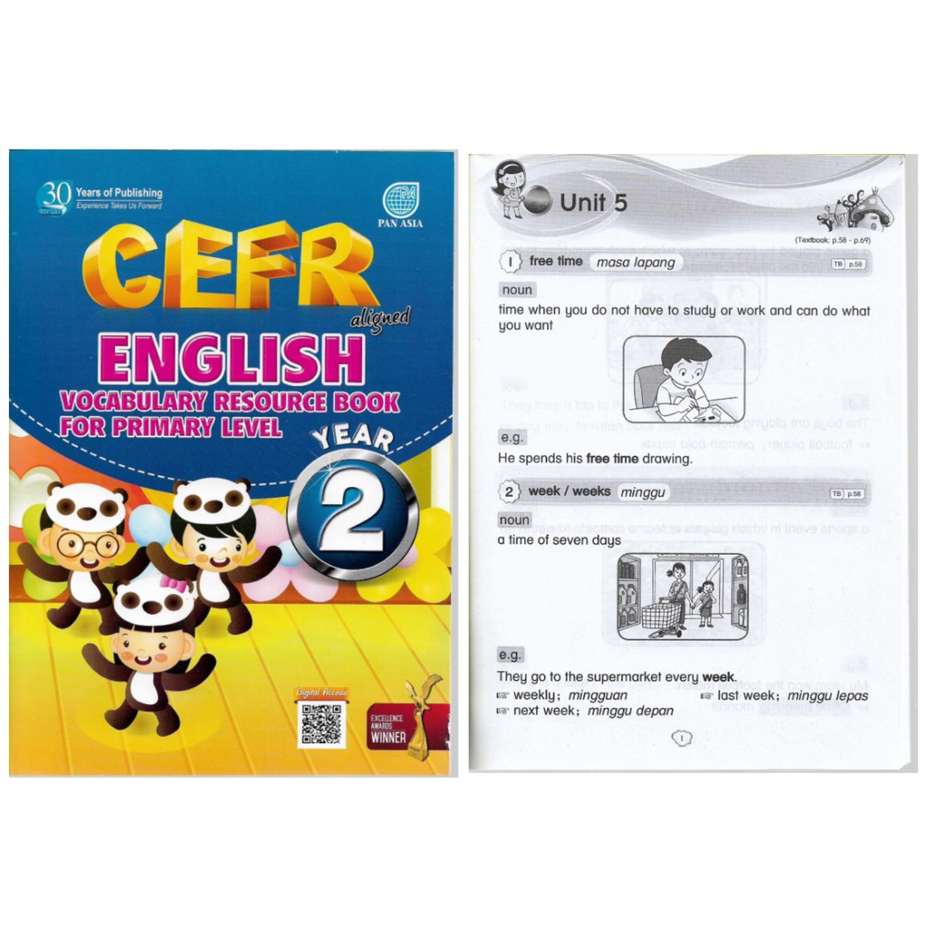 Pan Asia Cefr Aligned English Vocabulary Resource Book For Primary Level Year 1 2 3 2021 Shopee Malaysia