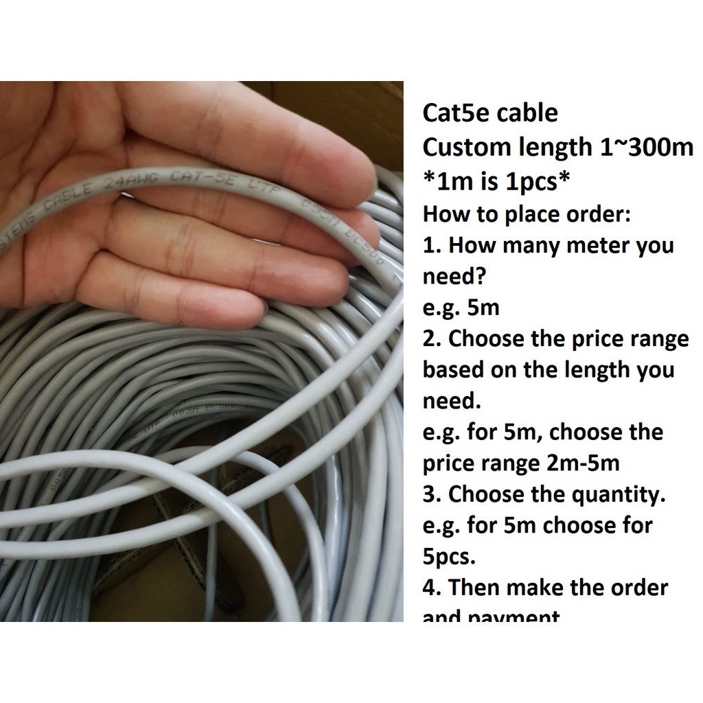 [Custom 1300m CAT5E] 1Gbps RJ45 Cable Lan Cable Router