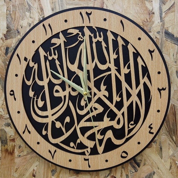 WALL CLOCK ISLAMIC PATTERN WOODEN CLOCK 30CM PRODUCT MALAYSIA READY STOCK