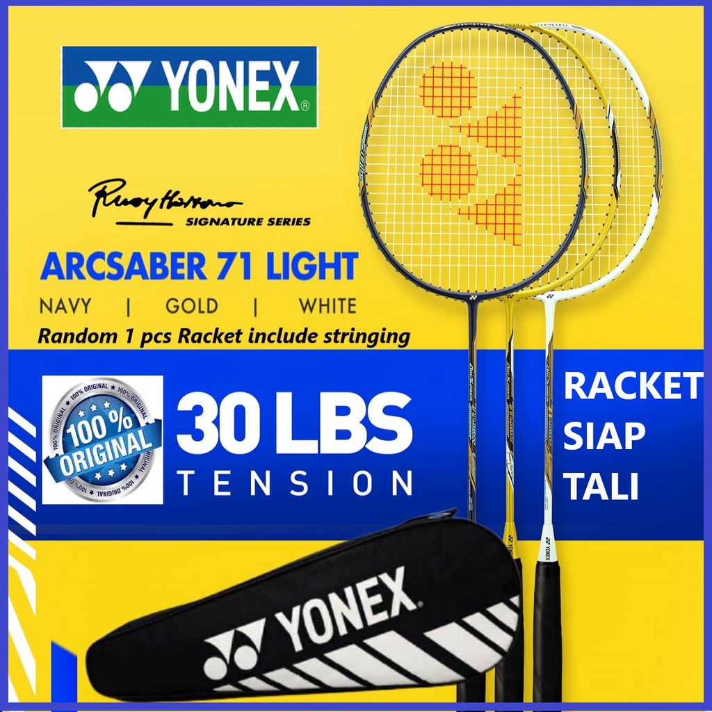 (Siap Tali ) Badminton Racket YONEX Raket badminton free grip