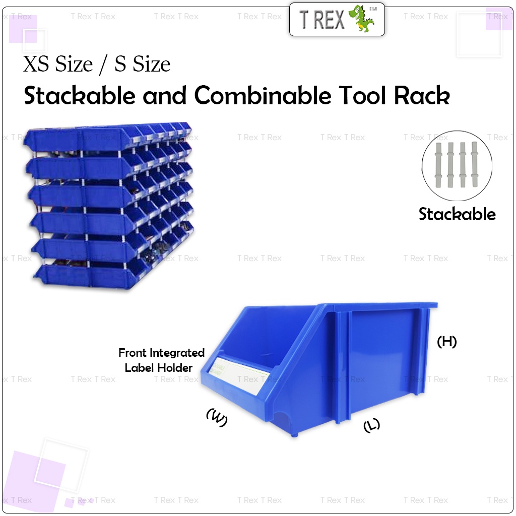 T Rex XS or S Size Stackable Tool Rack / Multipurpose Tool Box / Hardware Organizer / Combinable Tool Rack