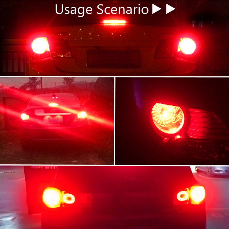 2PCS Red 1157 BAY15D COB LED Car Tail Stop Brake Light Turn Signal Bulb Lamp