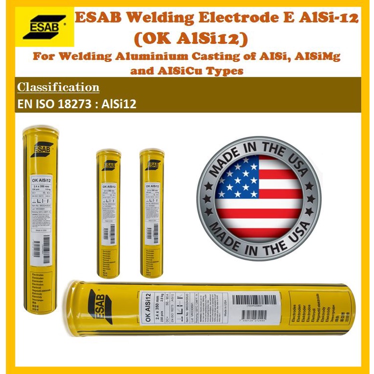 ESAB Welding Electrode E AlSi12 (OK AlSi12) Welding Aluminium