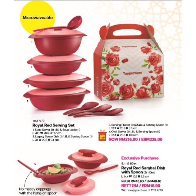 Tupperware Royal Red Serving Set