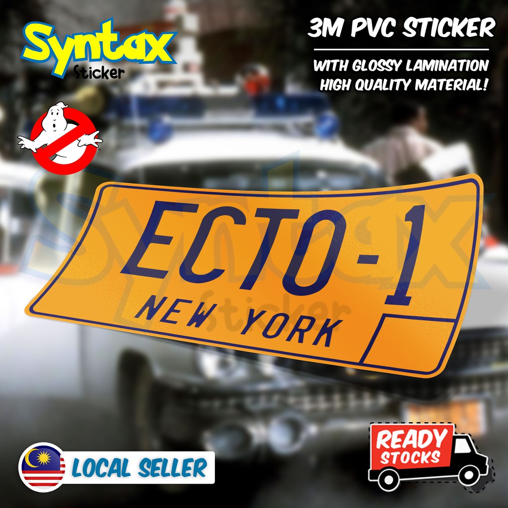 ECTO-1 Ghostbusters Movie Car License Plate REPLICA - 3M PVC Sticker ...