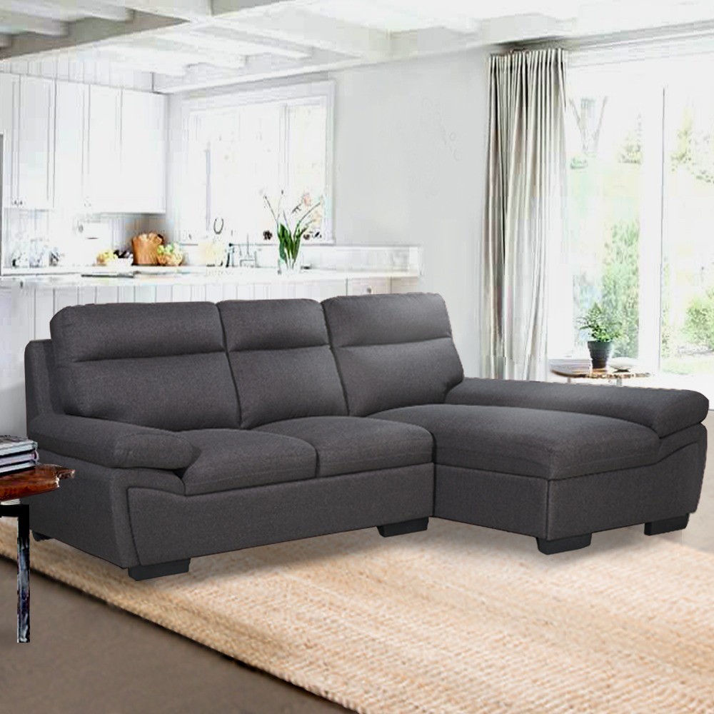 LAZZO 383 L Shape 3 Seater Sofa Canvas Fabric Cloth LAZZO 383 L形3座位帆布沙发 ...