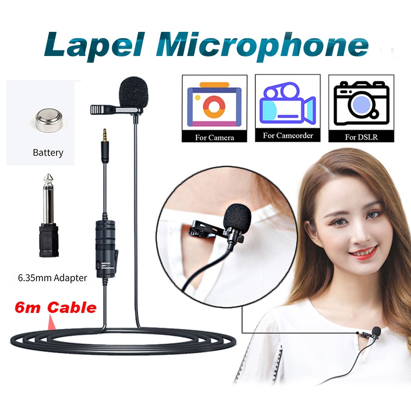 FREE GIFT [Ready Stock] Wireless Lavalier Microphone For Vlogging Portable Live Lapel Mini M