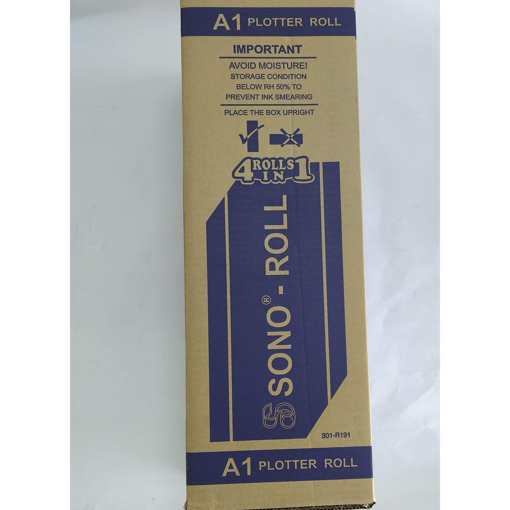 A1 PLAN PRINTING PAPER 80GSM *594MM X 50M X 2"CORE *4ROLLS Shopee