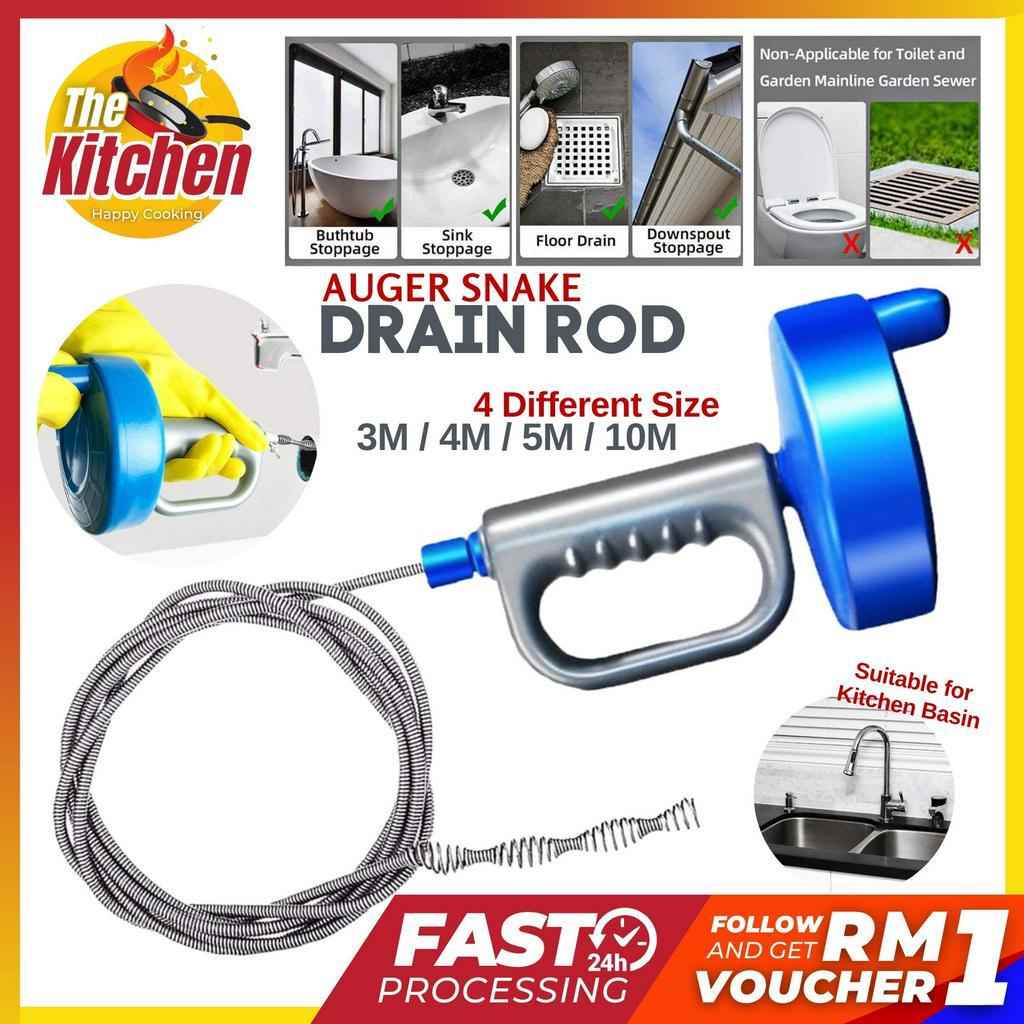 Drain Unblocker Flexible Rod Auger Snake Rod Drain Unclogged Pipe Sink