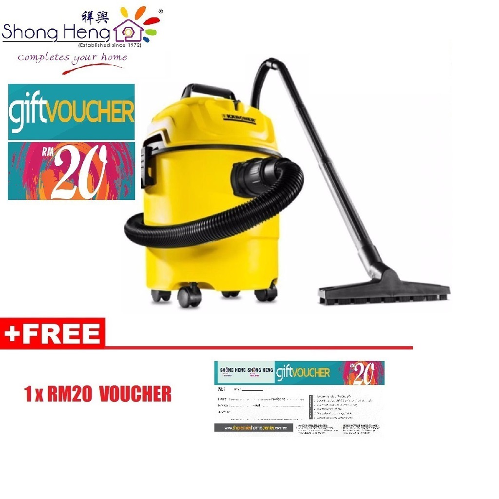 Karcher WD1/MV1 Wet And Dry Vacuum Cleaner + 1 FREE GIFT Shopee Malaysia