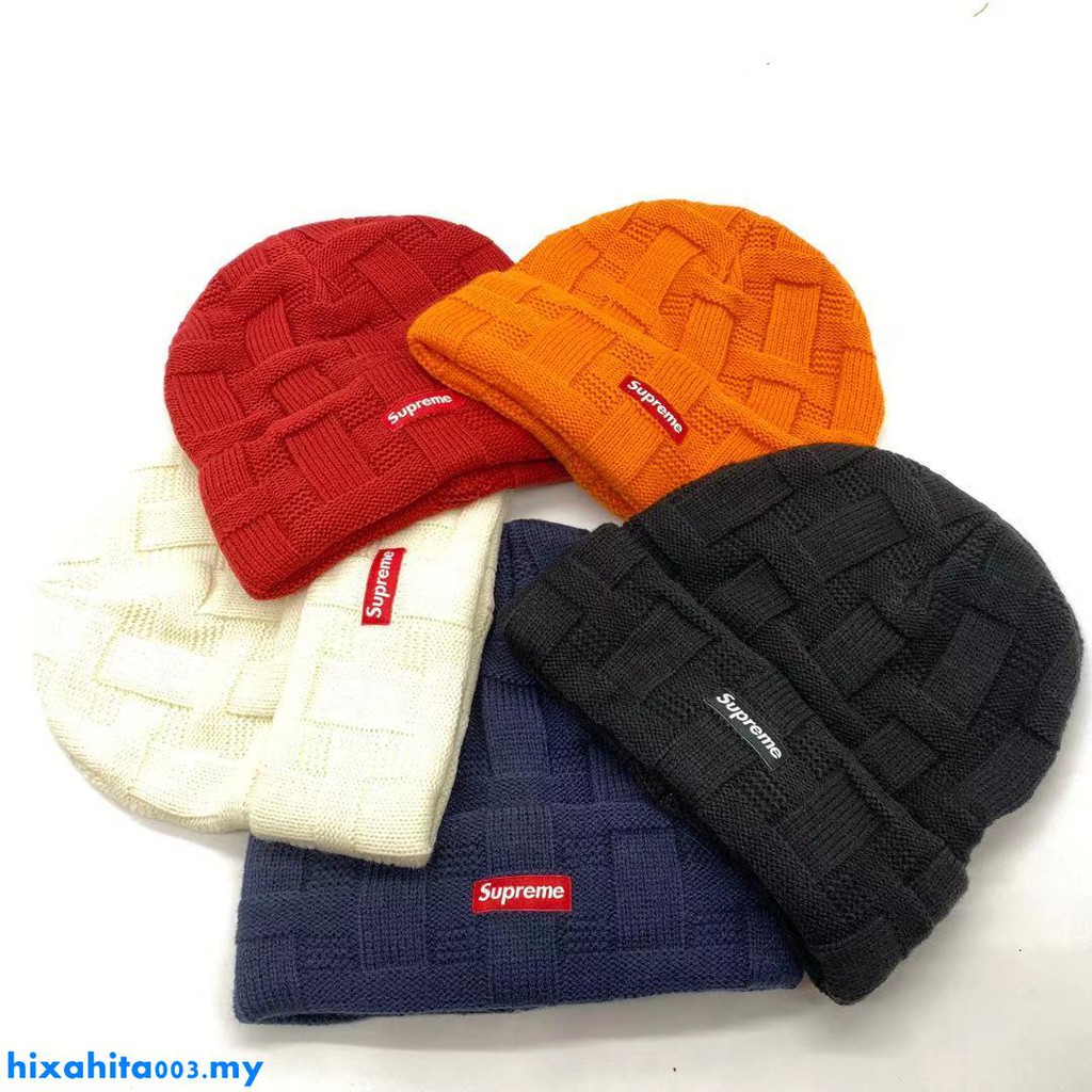 supreme basket weave beanie