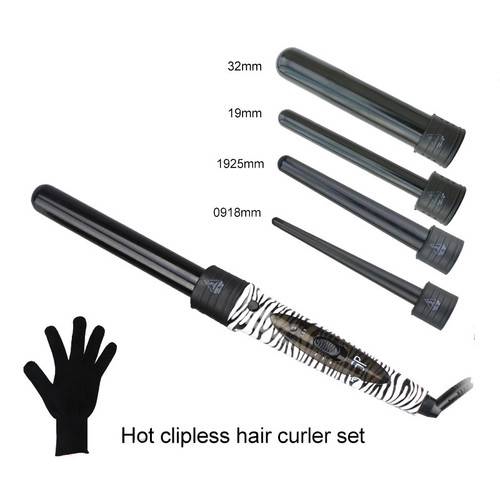 5 In 1 Zebra Hair Curler Curling Iron Curling Wand Set Ceramic