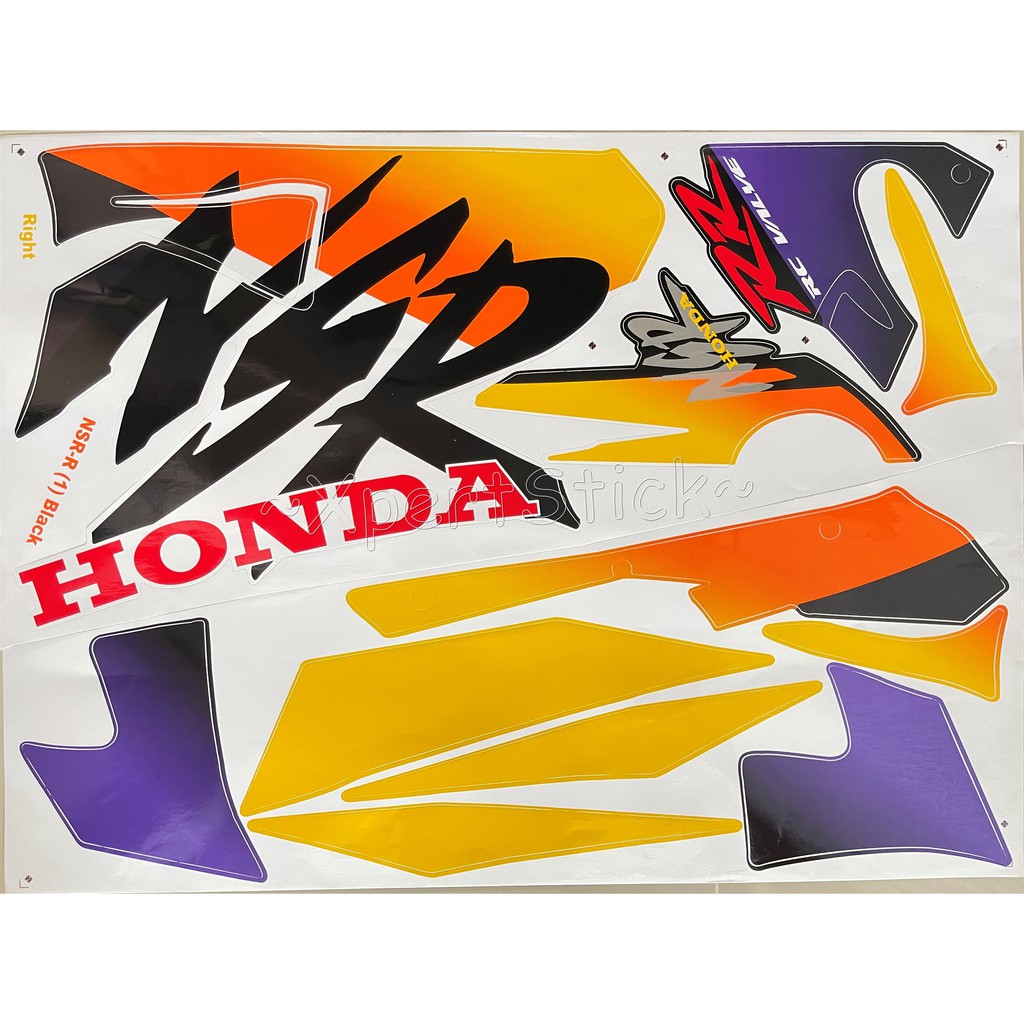 Honda NSR-R (1) Body Sticker - Black/Red | Shopee Malaysia