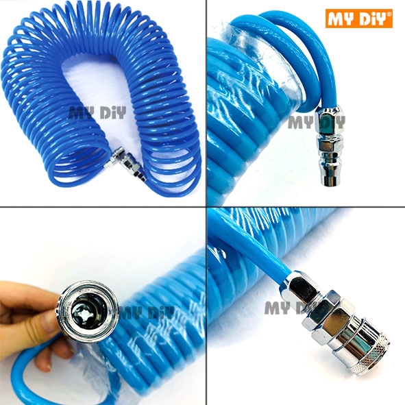 MYDIYSDNBHD 10M (33ft) PU Air Compressor Spiral Hose / Recoil Air