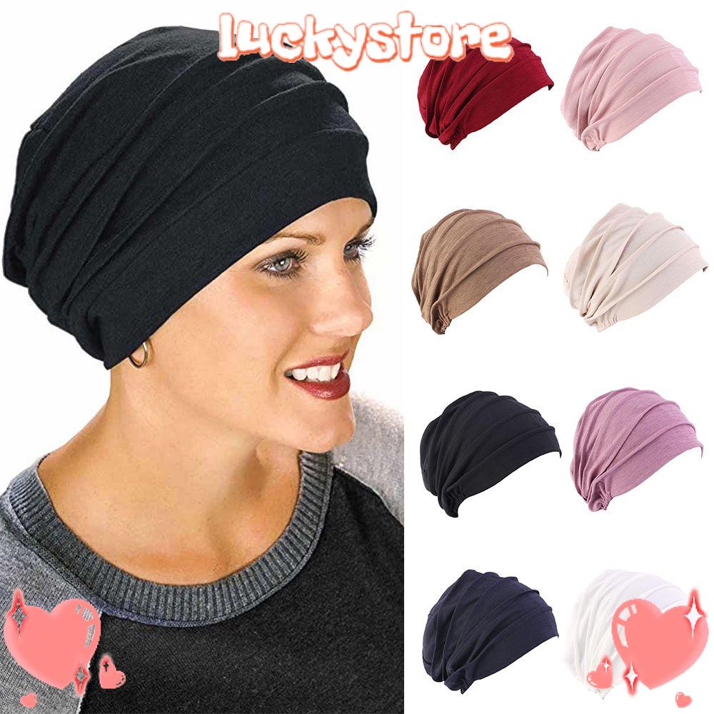 LUCKY1 Women Turban Hat Soft Winter Warm Sleep Caps Hair Loss Headscarf
