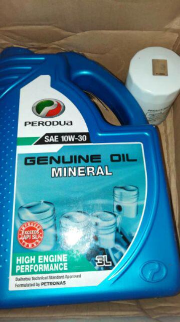 Perodua MINERAL Engine Oil 10W30 3 Liter + PERODUA OIL 