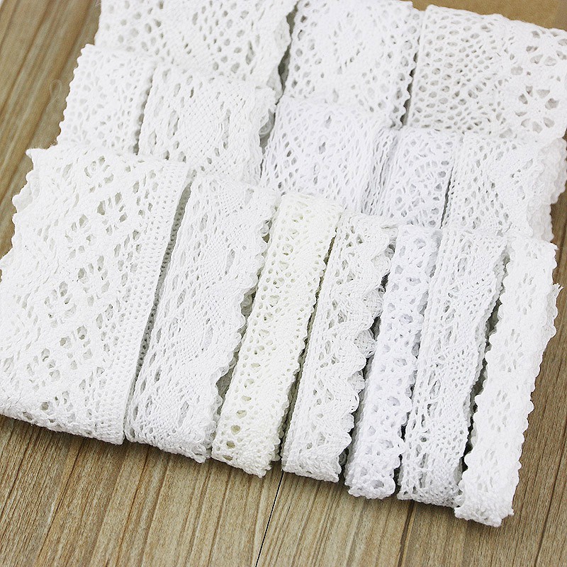 (5m/roll) White Cotton Fabric Handmade Material DIY Lace Textile Accessories Clothing Decoration