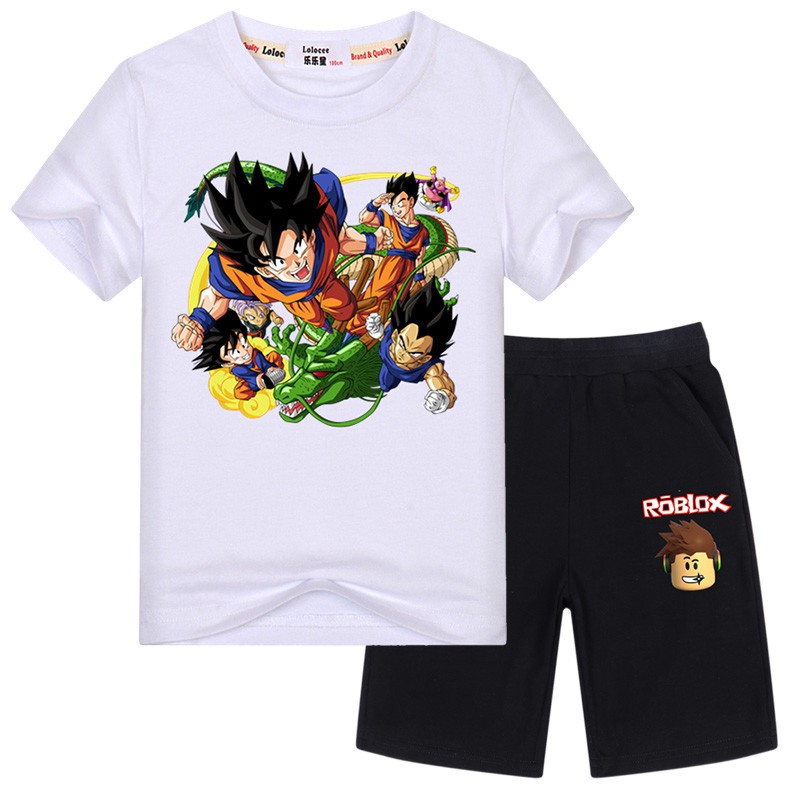 Boys Dragon Ball Z Goku Fighting T Shirt And Roblox Game Shorts