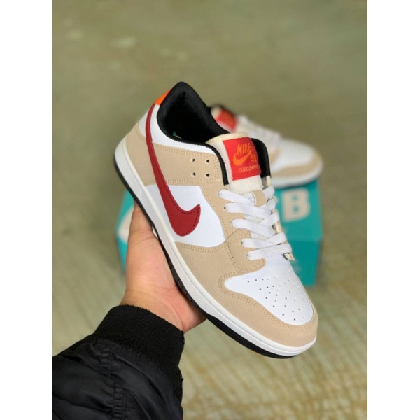 nike dunk low pro sb white varsity crimson