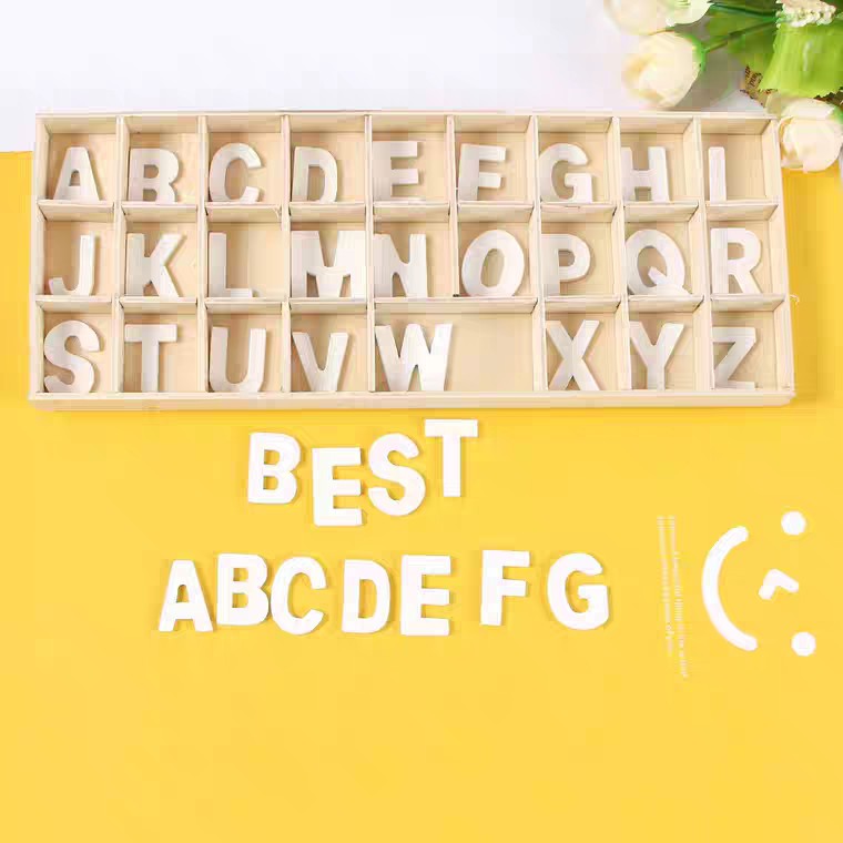 Plain Wood Alphabet Set A-Z (5s for Each Alphabet) Educational Toy for ...