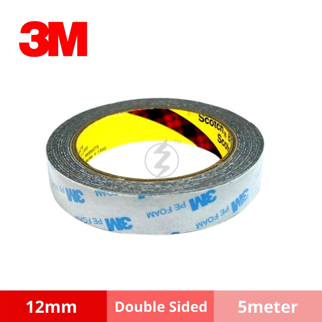 3m Light Heavy Duty Double Sided Pe Foam Tape 12mm X 5meter Grey Shopee Malaysia