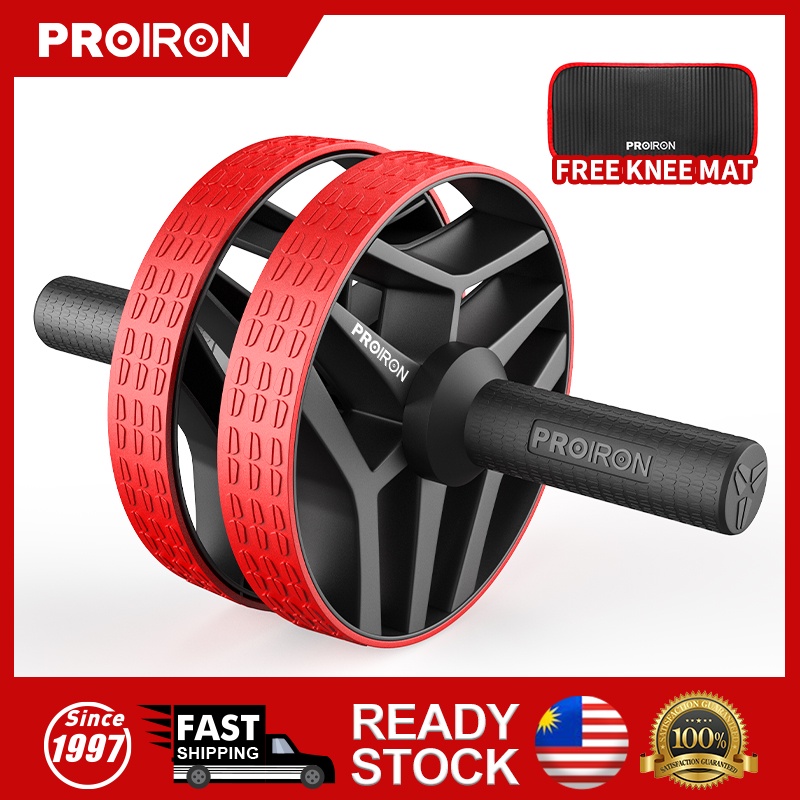 PROIRON Ab Roller Abdominal exercise Wheel Foldable 4-wheel Abdominal Workout Equipment with Thick Knee Pad Abs Roller Trainer for Gym Fitness Home Ideal for Beginners and Experts 