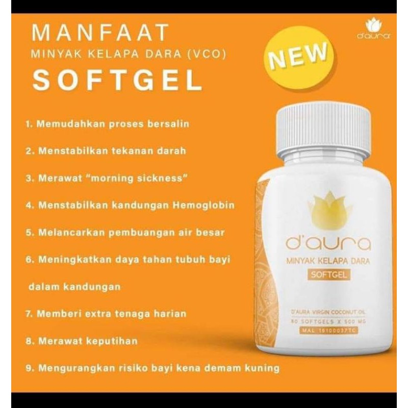 Buy 100 Ori Hq Ready Stock D Aura Minyak Kelapa Dara Soft Gel Virgin Coconut Oil D Aura Seetracker Malaysia