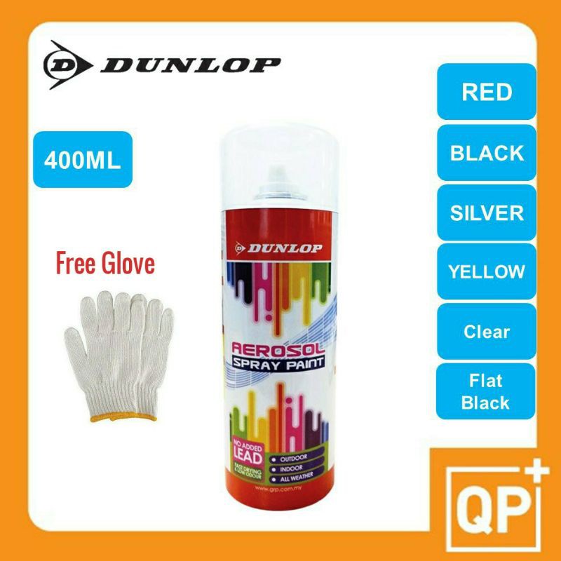 [Free Glove] Dunlop Aerosol Spray Paint 400ml Fast Dry Low Odour Paint No Lead Dunlop Spray